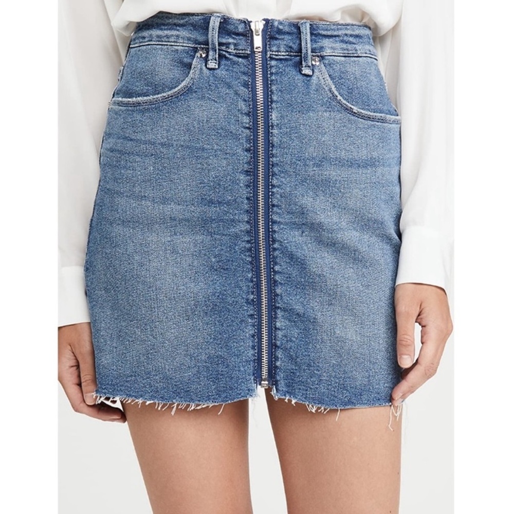 Good American Denim Stretch Mini with Zipper Front